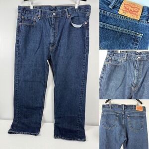Levi's 505 Jeans Mens 42x30 Blue Straight Medium Wash Denim 100% Cotton Workwear